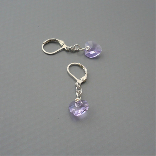 Violet Swarovski srdce - náušnice — foto 1
