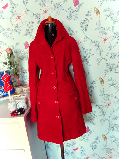 Kabát retro red manšestr — foto 1