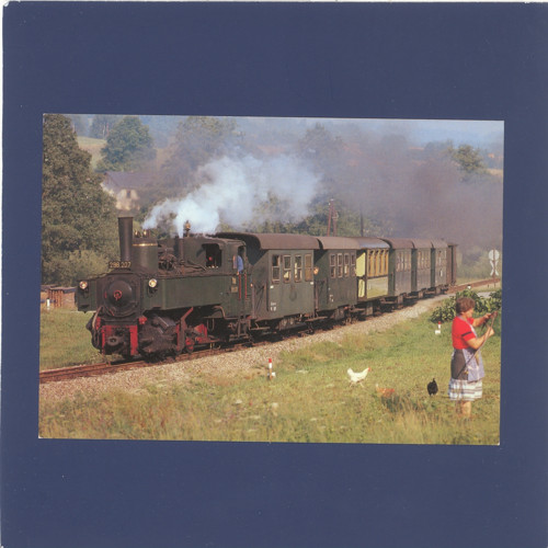 Parní lokomotiva 298.207, železnice - pohlednice