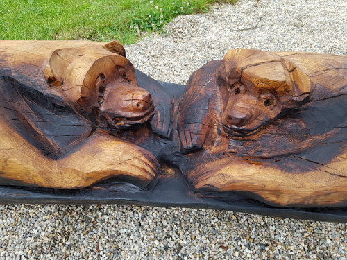 2 medvědi jako lavička na ven.....(1 ks)
