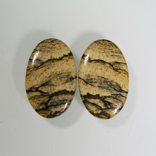 Jaspis, 17,26 ct./Pár, cca. 19,7x12,6 mm