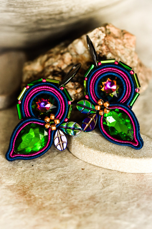 Sutaškové barevné náušnice /soutache earrings