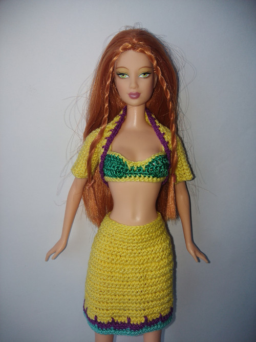 Sukně, top, bolerko na panenky barbie, my scene
