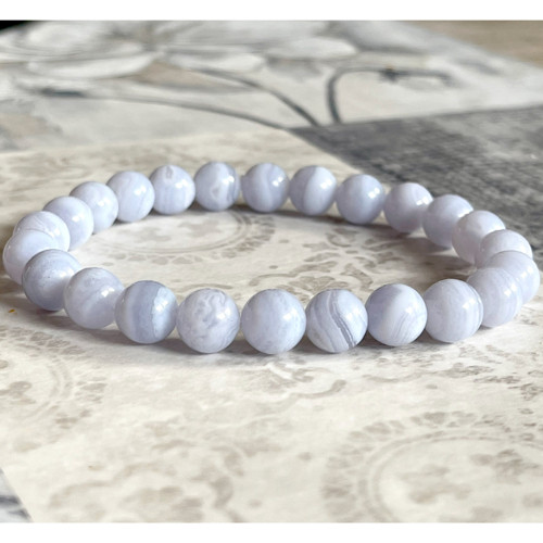 Elastický náramek chalcedon čipkovaný — foto 1