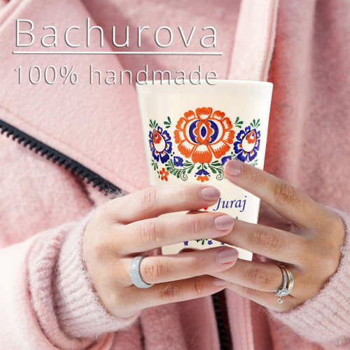 HRNEK porcelánový v lidovém motivu s Vaším textem