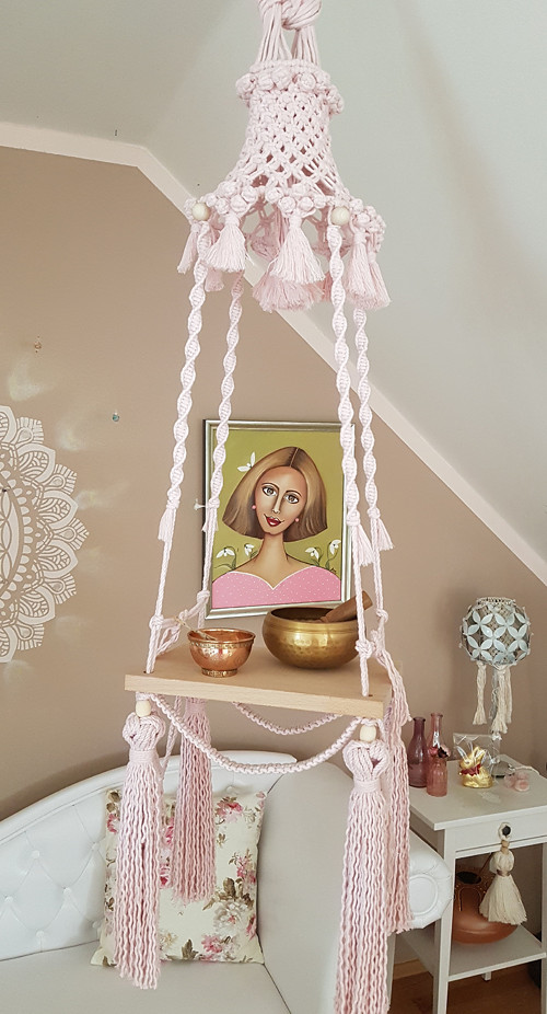 BOHO závěsná polička macrame — foto 1