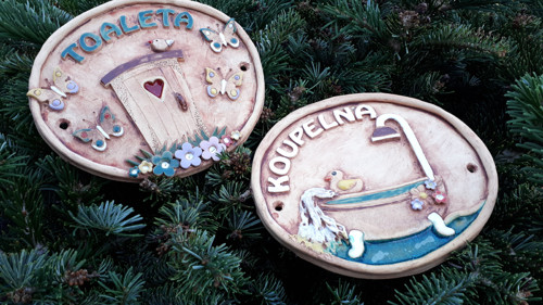 Keramická cedulka - toaleta, koupelna