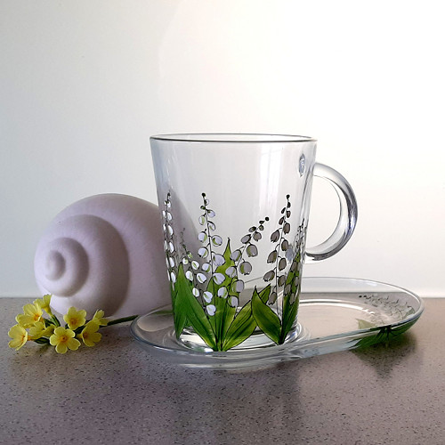 Konvalinky - cinky linky 400ml - ruční malba
