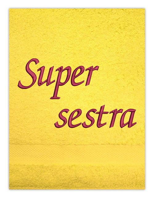Osuška s výšivkou - Super sestra