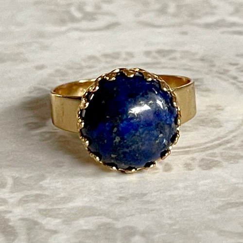Elegantní prsten s lapisem lazuli - ocel