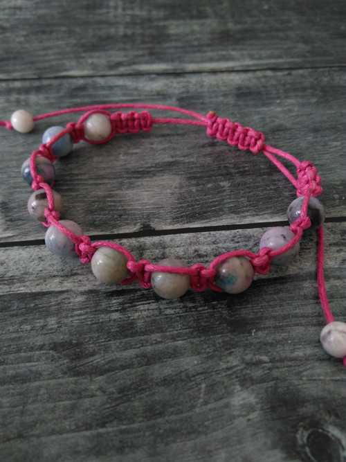 Náramek~macrame*hemimorfit*magnezit