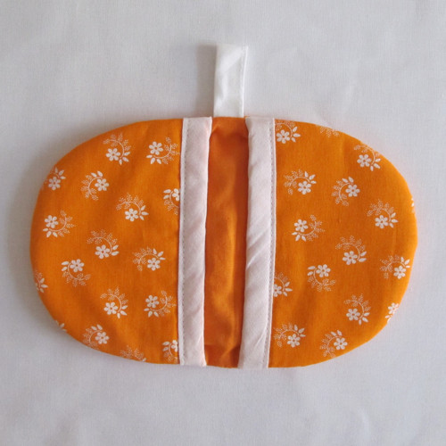 Kuchyňská mini chňapka - oranžová s květinami