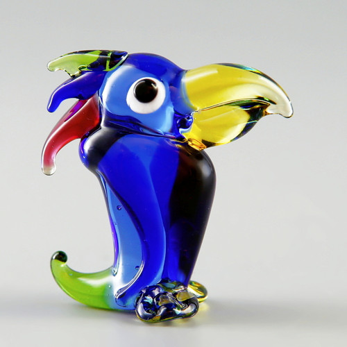Papoušek - skleněná miniaturní figurka