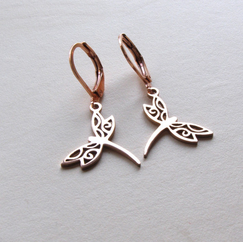 Náušnice z chir. oceli VÁŽKY ROSE GOLD