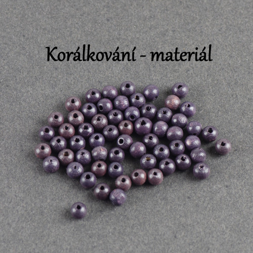 Korálky 6mm dřevěné 60ks
