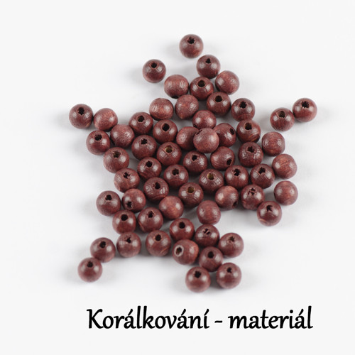 Korálky 6mm dřevěné 60ks