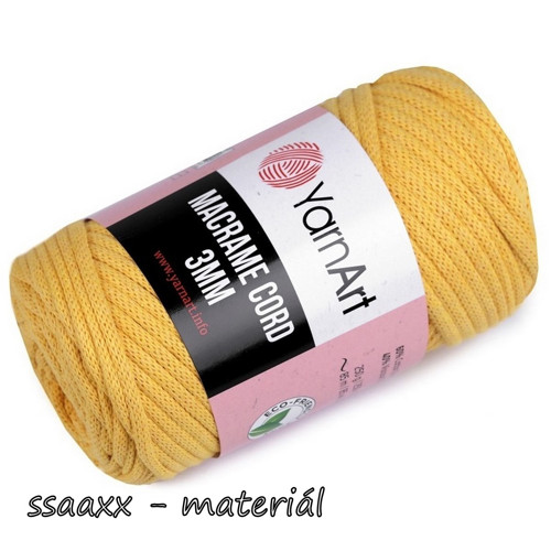 Příze Macrame Cord 3 mm ~ hořčicová 764