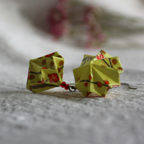 Origami náušnice Jarní #2 — foto 1