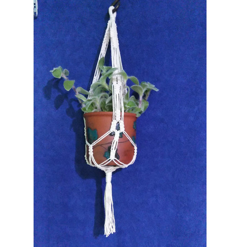 Macramé závěs na květináč se střapcem