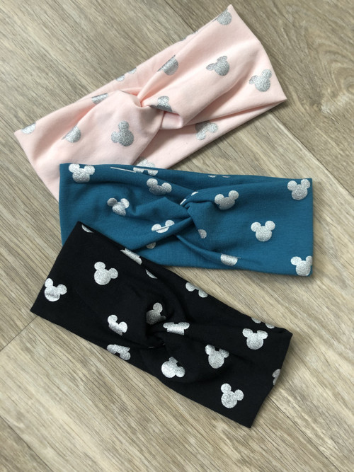 Dámská čelenka Mickey hlavy stříbrné