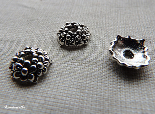 Kaplíky/ korálky starostříbro 10x3mm 2kusy
