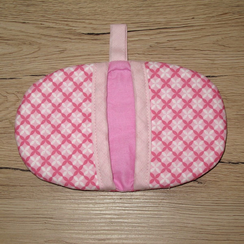 Kuchyňská mini chňapka - růžová s retro vzorem