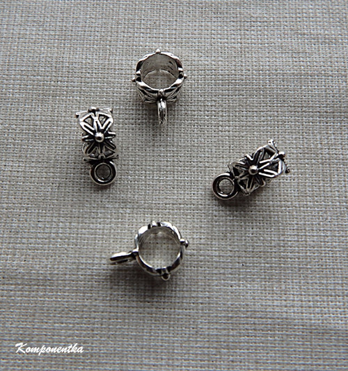 Šlupna kytička starostříbro 8x11mm 2kusy