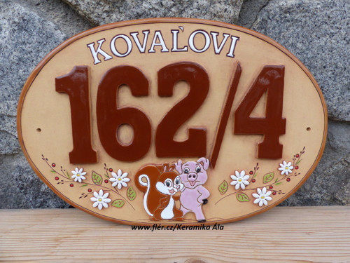 Domovní číslo MAXI OVÁL 37x25 cm / na objednávku