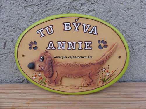 Keramická cedulka jezevčík / na obj.
