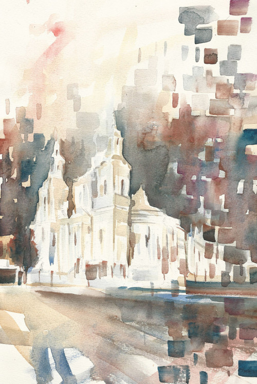 Akvarel, Stará Praha, or. Dlabal 2020