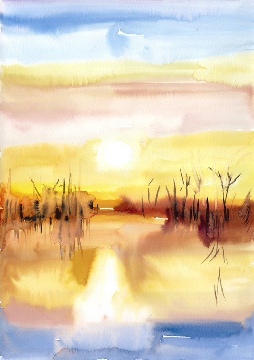 Jitro, akvarel, originál A3,42cm x 30cm — foto 1