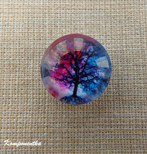 Skleněný kabošon strom života 20mm