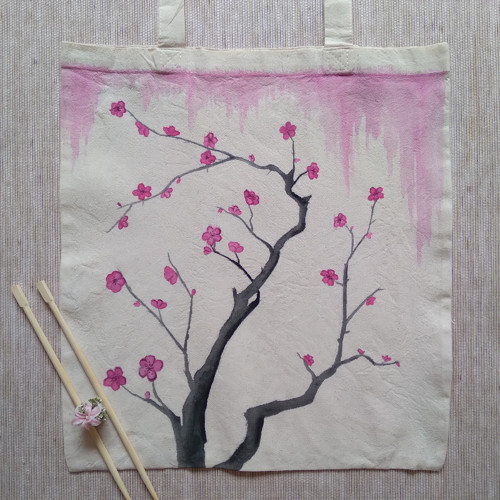 Ručně malovaná taška SAKURA