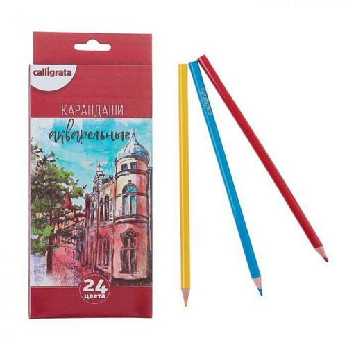 Pastelky "Akvarel", 24 barev, v kartonové krabičce