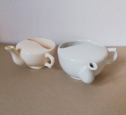 Konvičky s nálevkou, Wilhelmsburger porcelán, Aust