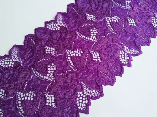 Elastická krajka šíře 16 cm (1m) - fialová
