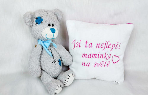 Vyšívaný polštářek - Jsi ta nejlepší maminka ....