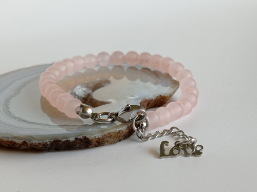 Minerální náramek*Růženín*6 mm*chirurgická ocel*