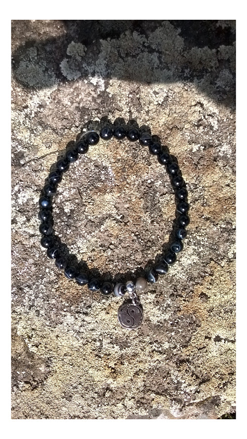 Náramek: onyx + jing jang