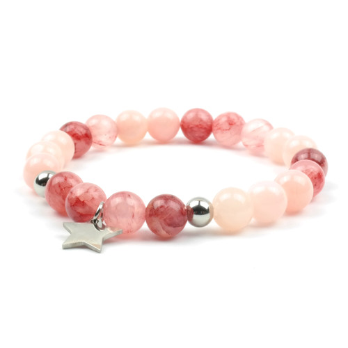 Moni dámský náramek jadeit cherry jadeit pink