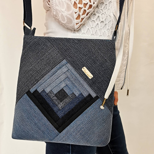 Džínová kabelka přes rameno CROSSBODY2 patchwork — foto 1