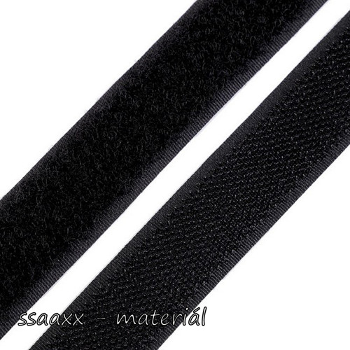 Suchý zip ~ háček + plyš ~ 20 mm ~ černý