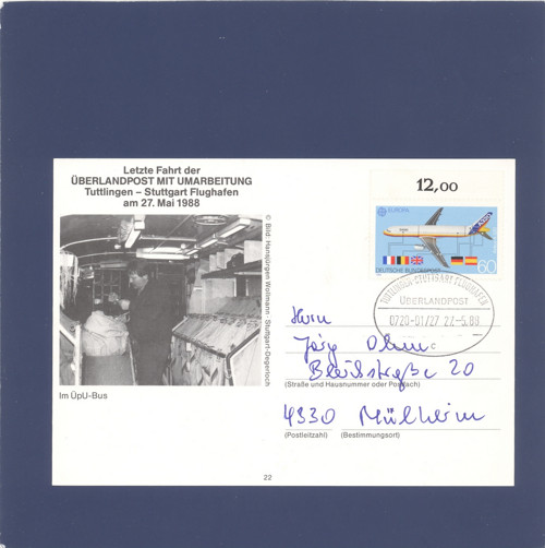 Pozemní pošta,1988 - dopisnice — foto 1