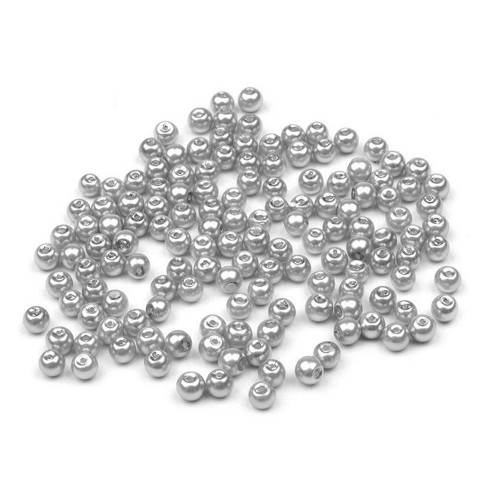 Voskované perly stříbrně šedé 4mm, 50/500ks