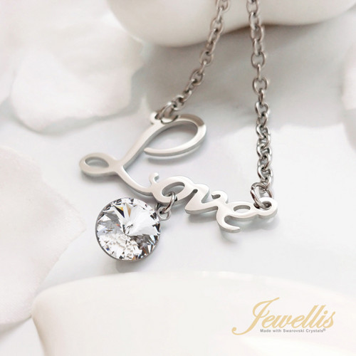 Ocelový náhrdelník Love Rivoli - Swarovski