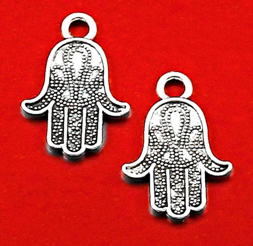 Starostříbrný přívěsek - ethno ruka, hamsa, 2 kusy