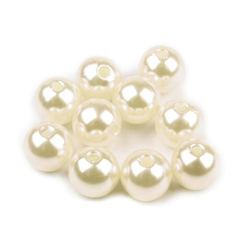 Korálky glance voskované smetanové 12mm, 10ks