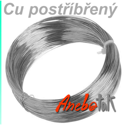 Ag postříbřený drát polotvrdý, 0,8 mm (100 m)