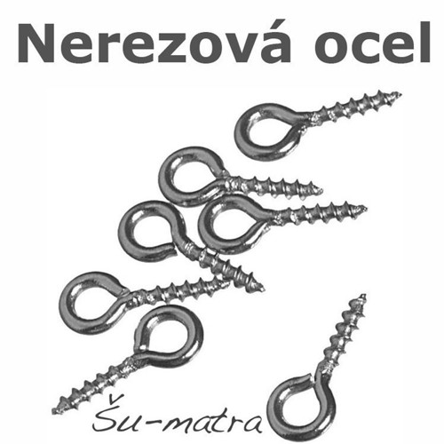 Očko se závitem, 8x4 mm, nerez 304, 10 ks