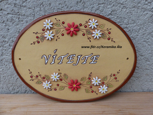 Keramická cedulka VÍTEJTE 23,5x17cm / na obj.